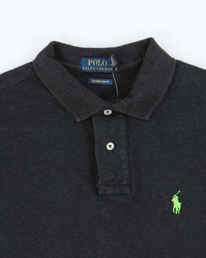 Vintage Polo Ralph Lauren Marl Grey Volt Pony Classic Slim Fit Short Sleeve Polo Shirt - M sold by Rokit product image thumbnail 5