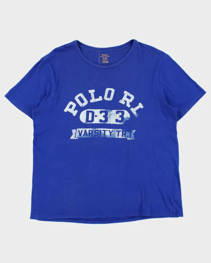 Vintage Polo Ralph Lauren Varsity TR. Custom Fit Crewneck T-Shirt - XL sold by Rokit