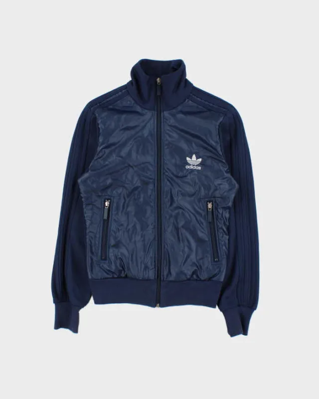 Vintage Y2K 00s Adidas Originals Navy Soft Shell Women's Funnel Neck Track Jacket - S made by Adidas