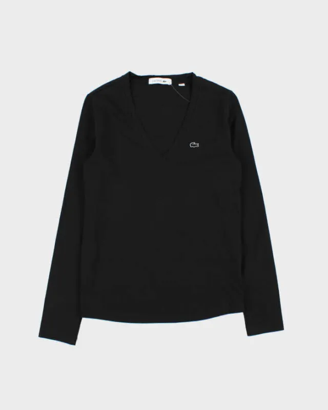 Vintage Lacoste Women's Classic Croc Long Sleeve V-Neck T-Shirt - S made by Lacoste