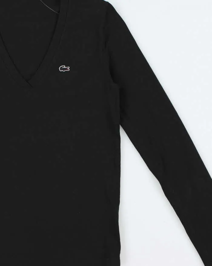 Vintage Lacoste Women's Classic Croc Long Sleeve V-Neck T-Shirt - S sold by Rokit product image thumbnail 3