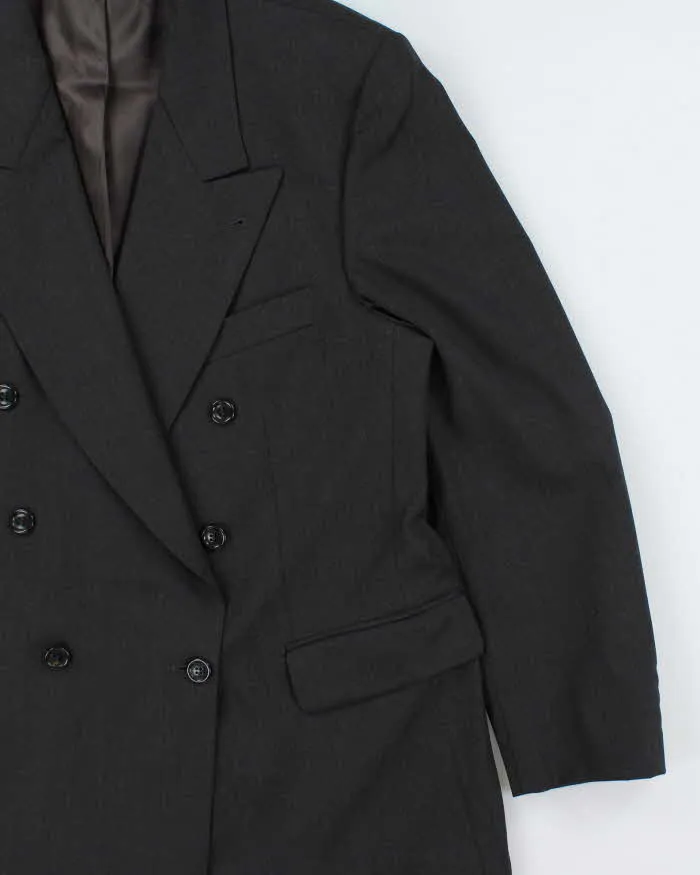 Vintage 1990s Strellson Shogun Khan Charcoal Wool Double Breasted Blazer - L sold by Rokit product image thumbnail 4