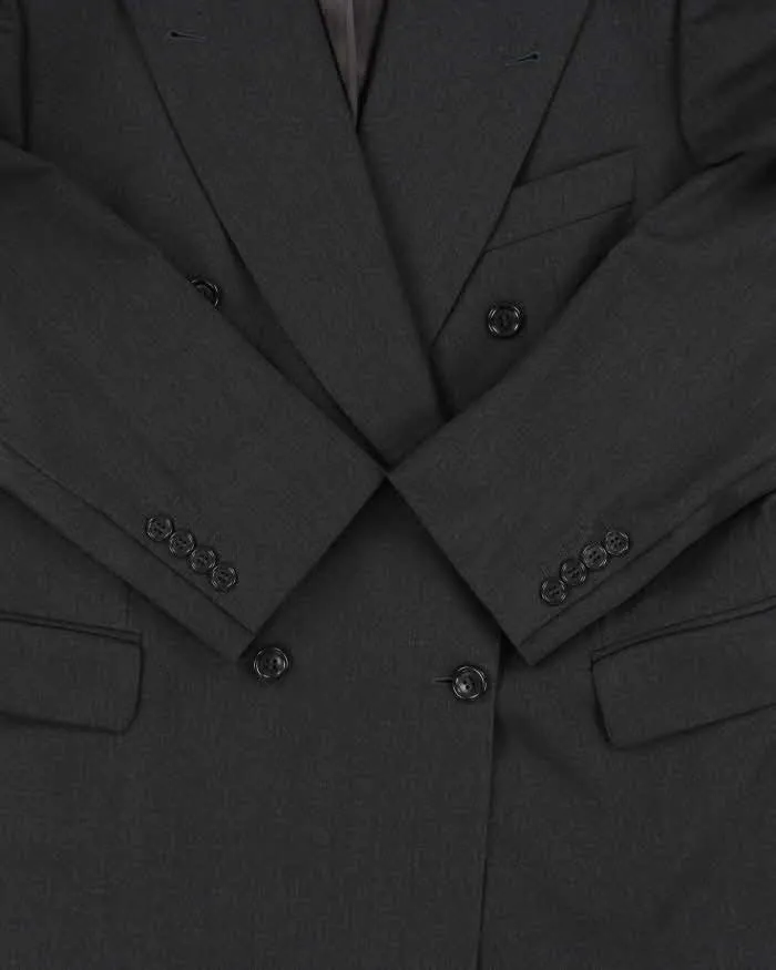 Vintage 1990s Strellson Shogun Khan Charcoal Wool Double Breasted Blazer - L sold by Rokit product image thumbnail 5
