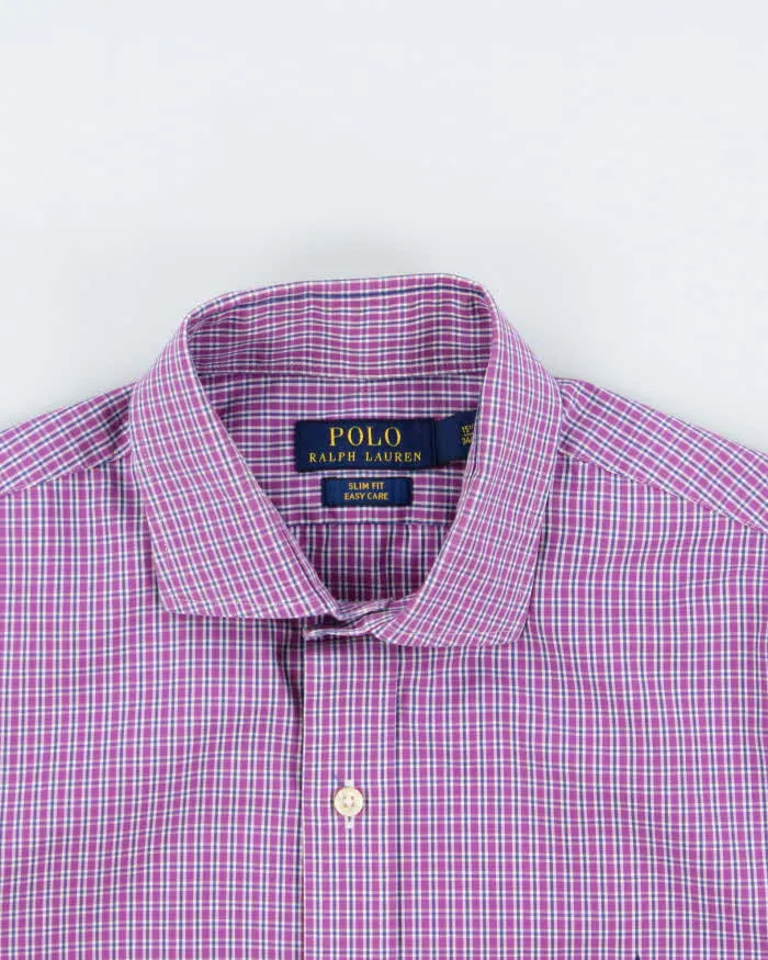 Vintage Ralph Lauren Checked Slim Fit Long Sleeve Shirt - M sold by Rokit product image thumbnail 3