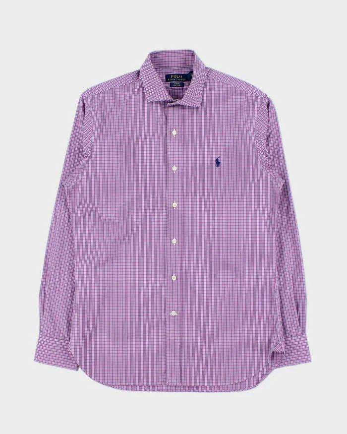Vintage Ralph Lauren Checked Slim Fit Long Sleeve Shirt - M sold by Rokit