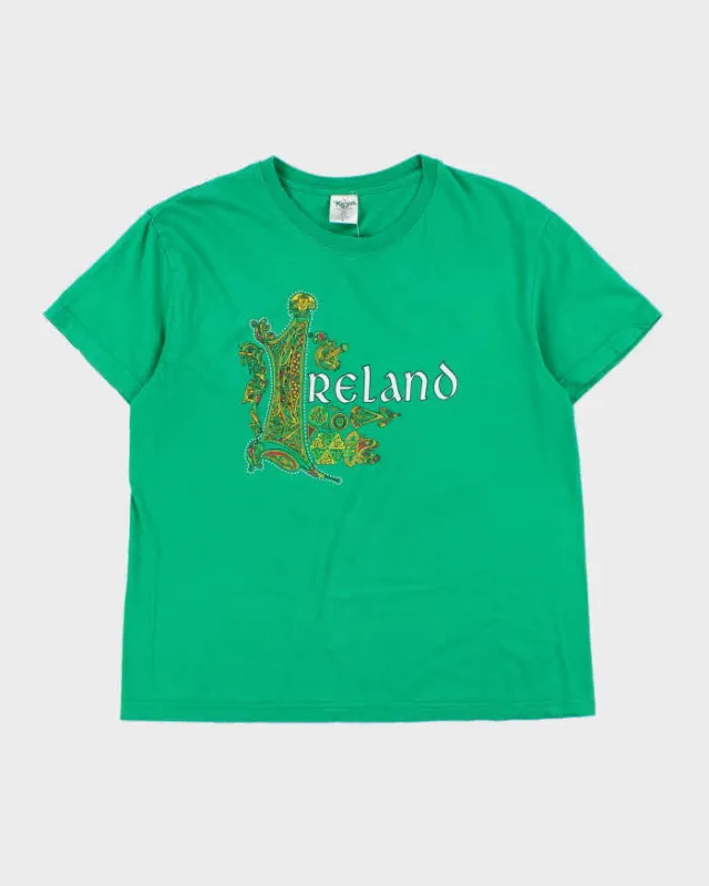 Vintage Y2K 00s Ireland Novelty Super Fit Ringspun Crewneck T-Shirt - L made by Rokit