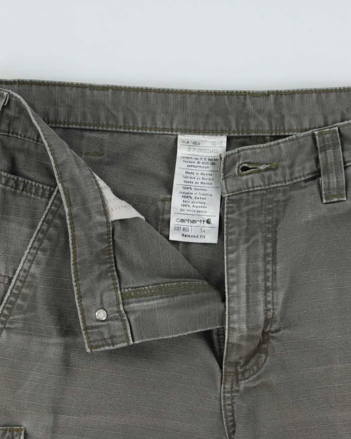 Vintage Carhartt Moss Ripstop Rugged Flex Canvas Relaxed Fit Carpenter Shorts - W34 sold by Rokit product image thumbnail 5