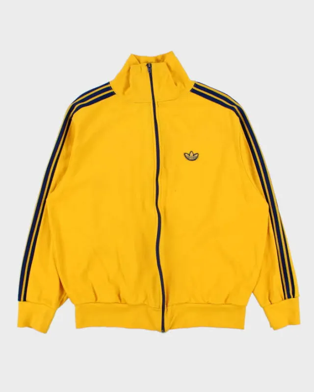 Vintage 1970s Adidas Originals Yellow Classic Funnel Neck Track Jacket - M made by Adidas