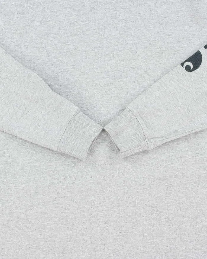 Vintage Carhartt Marl Grey Heavyweight Long Sleeve Logo Loose Fit Crewneck T-Shirt - S sold by Rokit product image thumbnail 4