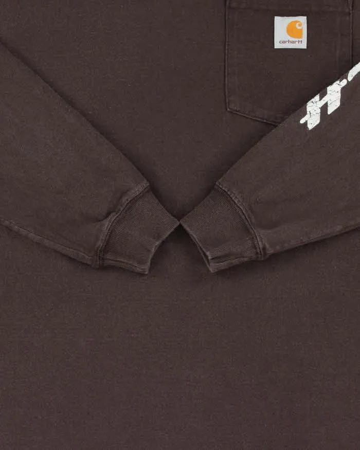 Vintage Carhartt Heavyweight Long Sleeve Logo Loose Fit Crewneck Pocket T-Shirt - S sold by Rokit product image thumbnail 4