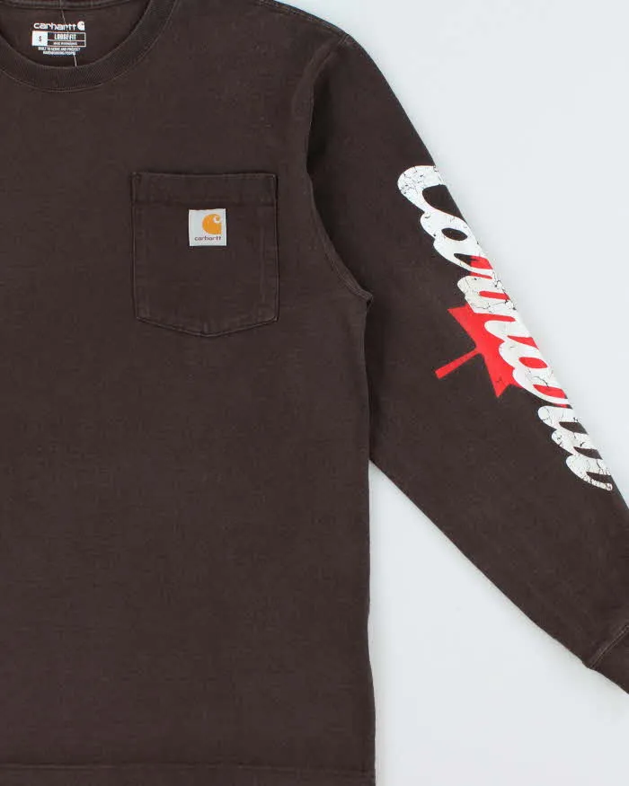 Vintage Carhartt Heavyweight Long Sleeve Logo Loose Fit Crewneck Pocket T-Shirt - S sold by Rokit product image thumbnail 3