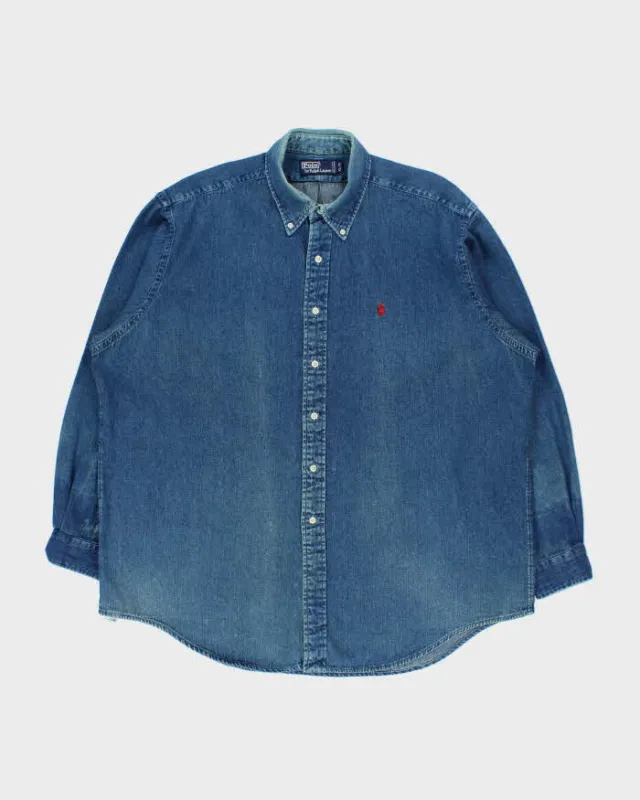 Vintage 1990s Polo Ralph Lauren Denim Heavyweight Shirt - XL made by Ralph Lauren