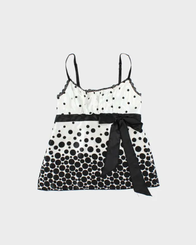 Vintage Y2k 2000s Heart Soul Spotty Polka Dot Satin Cami Top - S made by Rokit