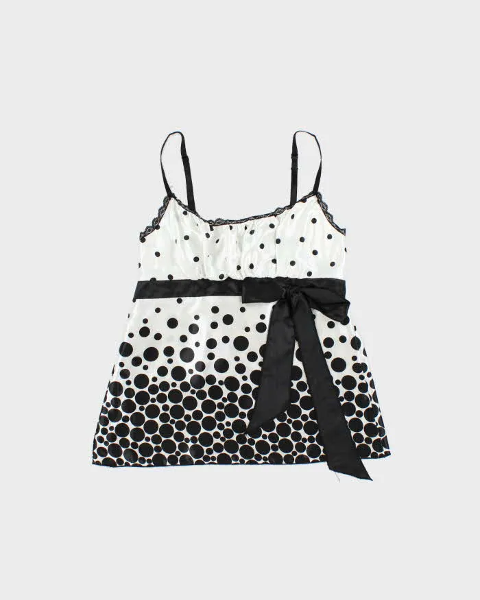 Vintage Y2k 2000s Heart Soul Spotty Polka Dot Satin Cami Top - S sold by Rokit