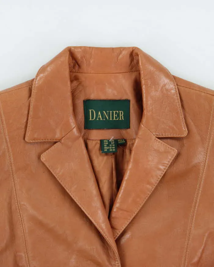 Vintage 1990s Danier Women's Tan Calfskin Leather Blazer Jacket - S sold by Rokit product image thumbnail 5