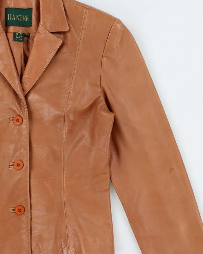 Vintage 1990s Danier Women's Tan Calfskin Leather Blazer Jacket - S sold by Rokit product image thumbnail 3