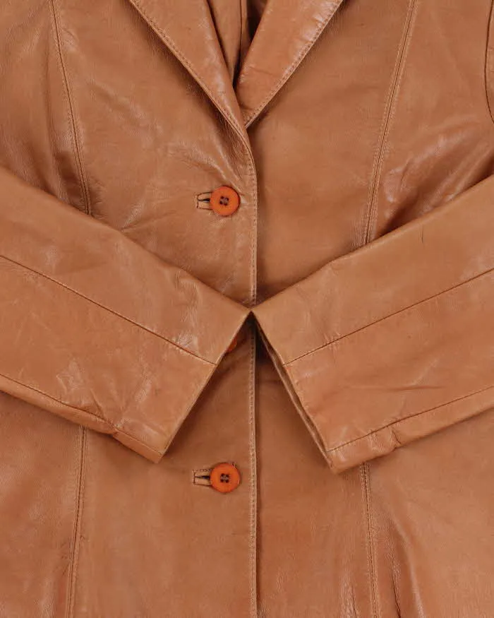 Vintage 1990s Danier Women's Tan Calfskin Leather Blazer Jacket - S sold by Rokit product image thumbnail 4