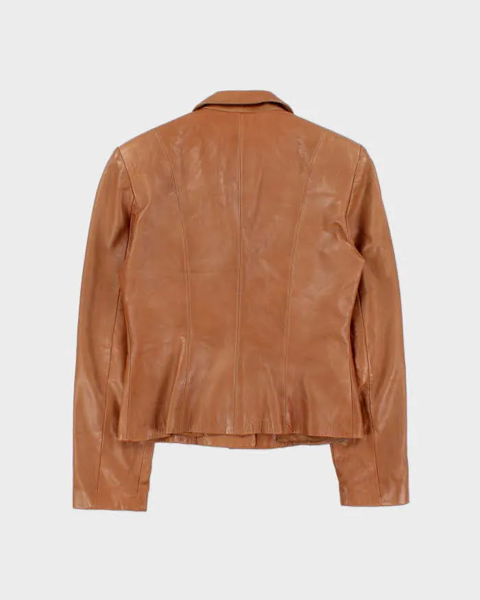 Vintage 1990s Danier Women's Tan Calfskin Leather Blazer Jacket - S sold by Rokit product image thumbnail 2