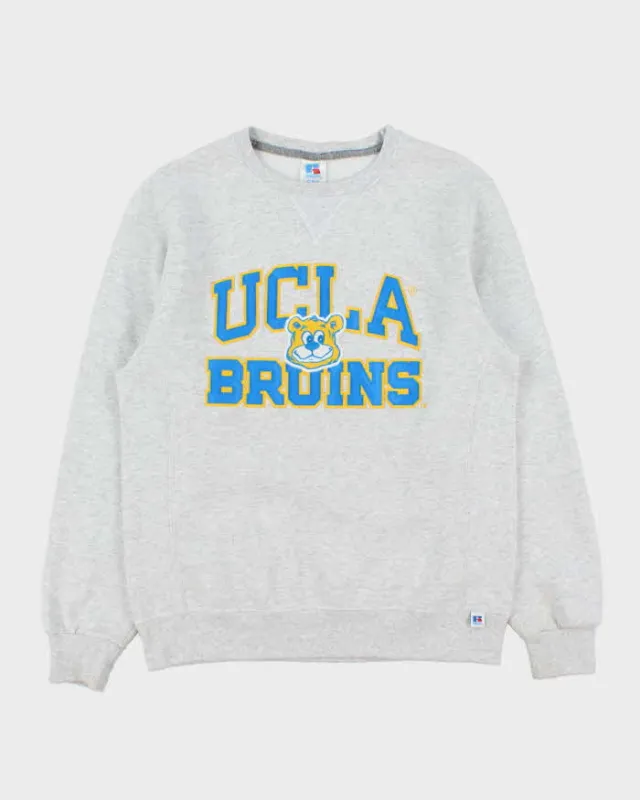 Vintage Y2K 00s Russell Athletic Marl Grey UCLA Bruins Embroidered Crewneck Sweatshirt - M made by Russell Athletic
