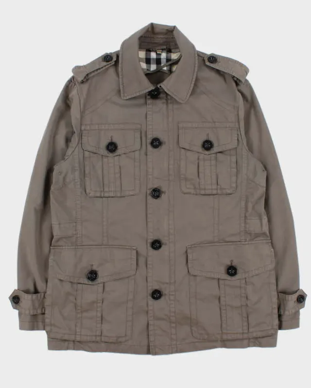 Vintage Y2K 00s Burberry London Khaki Canvas Military Field Jacket - L made by Burberry