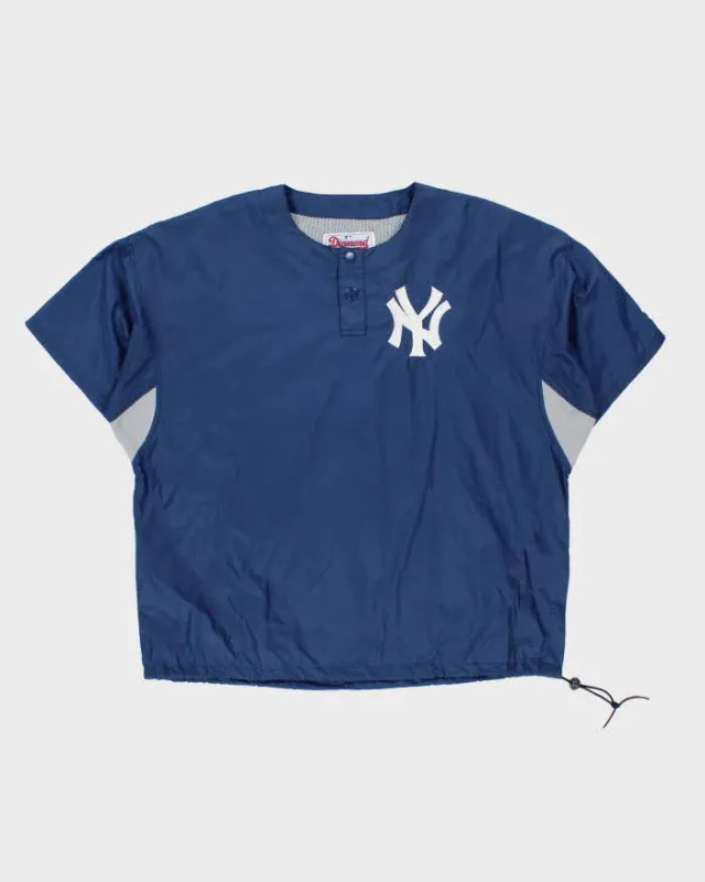 Vintage 1990s Starter Diamond Collection N.Y Yankees Soft Shell Batting Practice Warm-Up Pullover - L made by Starter