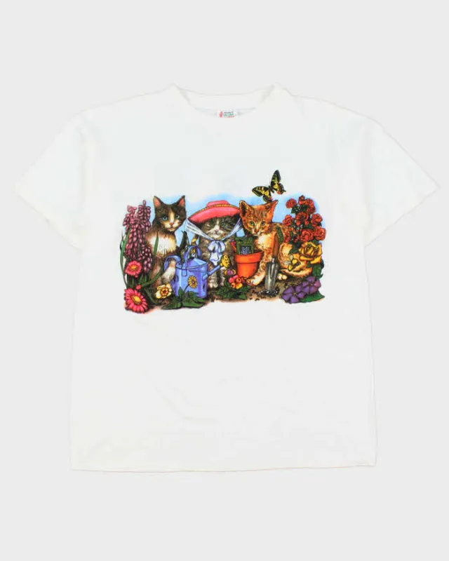 Vintage 1990s Kitty Cat Heavyweight Sogo Crewneck T-Shirt - L made by Rokit