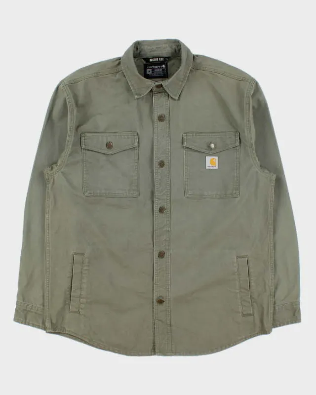 Vintage Carhartt Dusty Olive Montana Heavyweight Rugged Flex Duck Canvas Utility Over Shirt - M made by Carhartt