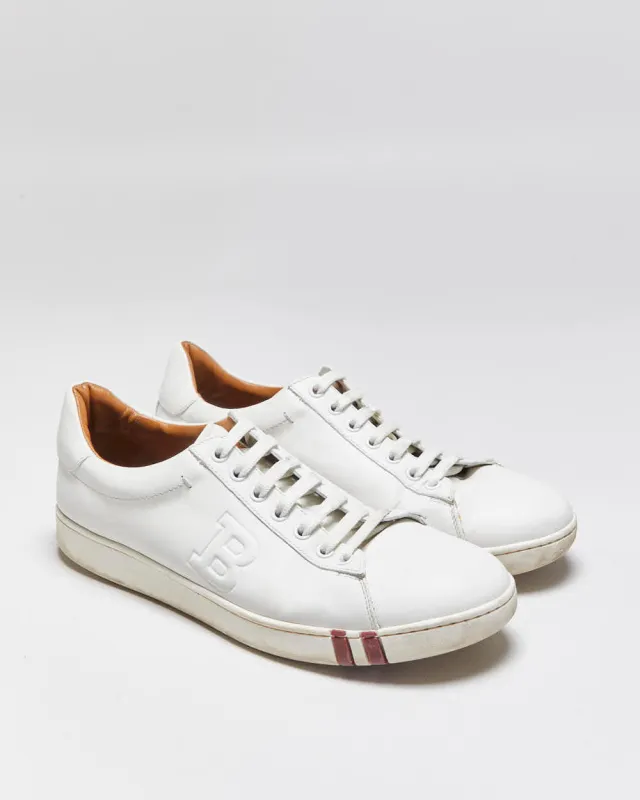 Bally 'Asher/607' White Calfskin Leather Low Top Trainers - UK8 made by Rokit