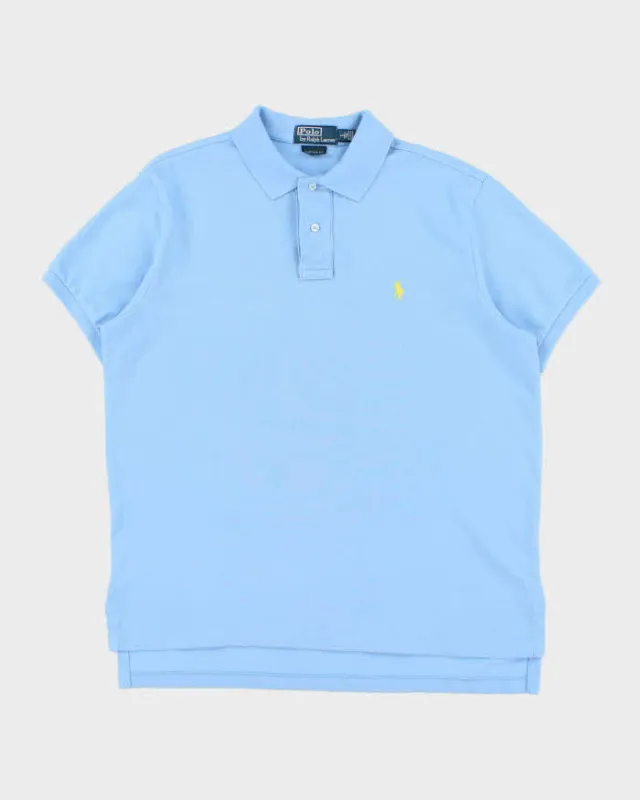 Vintage Polo Ralph Lauren Sky Blue Custom Fit Short Sleeve Polo Shirt - L made by Ralph Lauren
