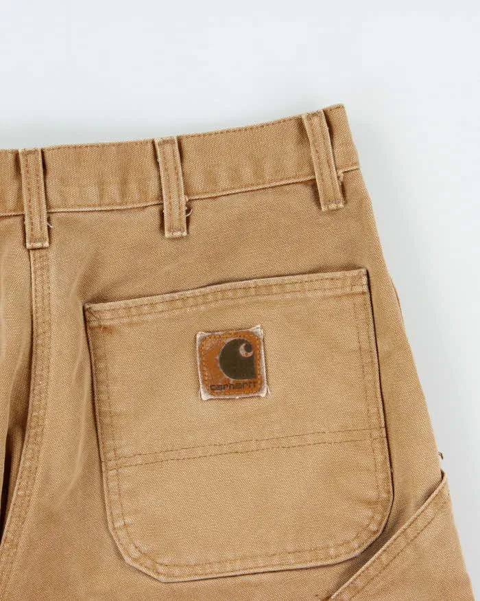 Vintage 1999 Carhartt B25 BRN Union Made In USA Duck Canvas Wide Leg Relaxed Fit Knee Carpenter Shorts - W32 sold by Rokit product image thumbnail 4