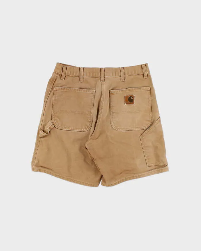 Vintage 1999 Carhartt B25 BRN Union Made In USA Duck Canvas Wide Leg Relaxed Fit Knee Carpenter Shorts - W32 sold by Rokit product image thumbnail 2