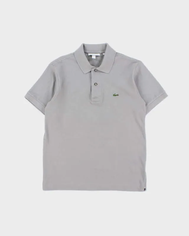 Vintage Lacoste Moon Grey Classic Fit Croc Short Sleeve Polo Shirt - S made by Lacoste