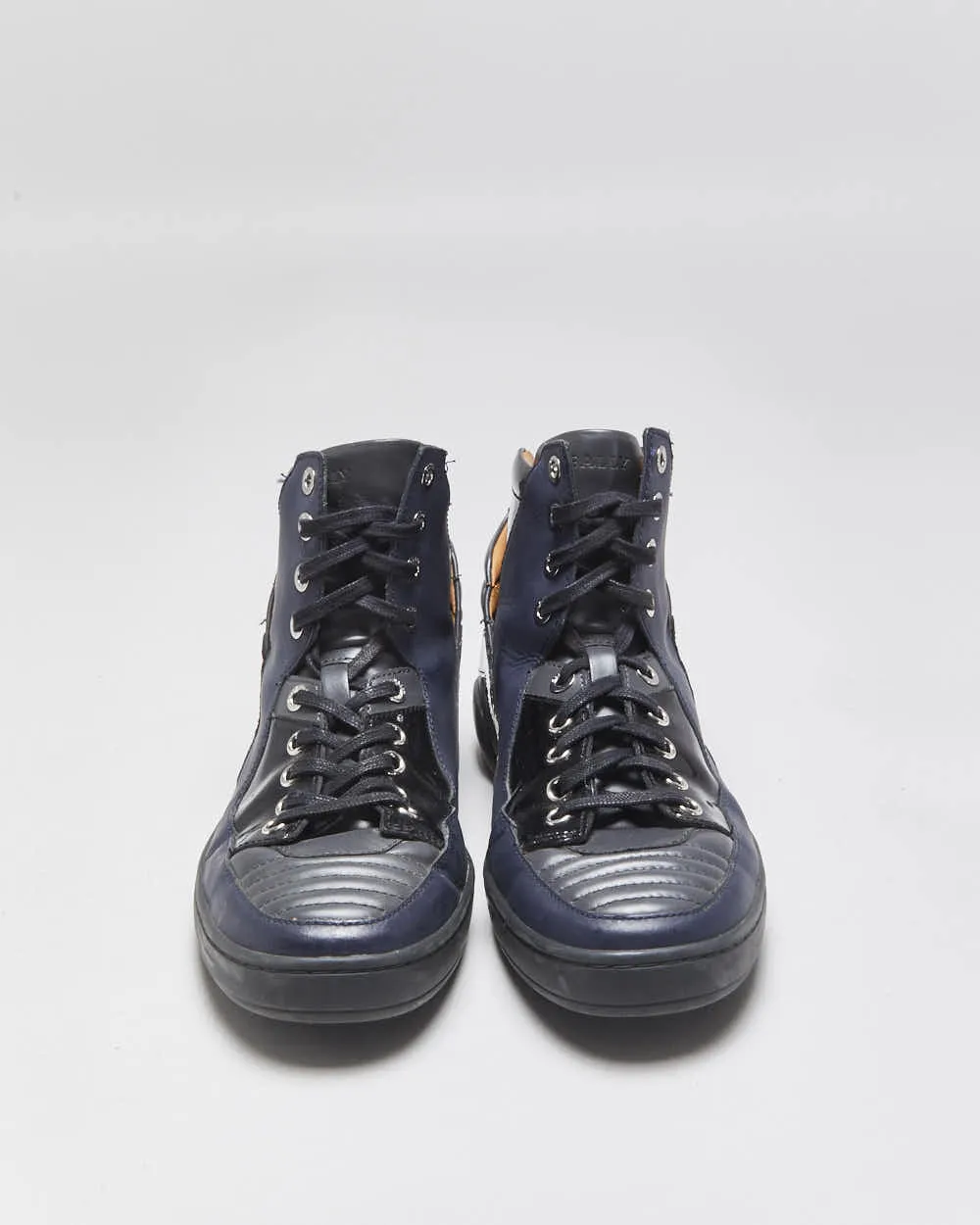 2022 Bally Women's Etman/025 Navy Rubberised / Black Patent Leather High Top Trainers - UK5.5 sold by Rokit product image thumbnail 3