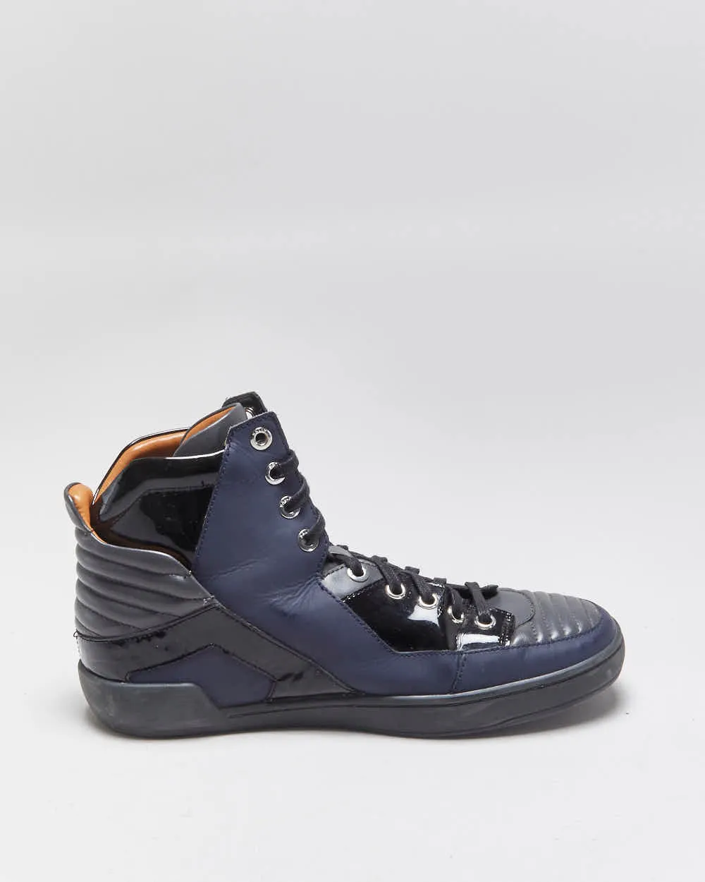 2022 Bally Women's Etman/025 Navy Rubberised / Black Patent Leather High Top Trainers - UK5.5 sold by Rokit product image thumbnail 2