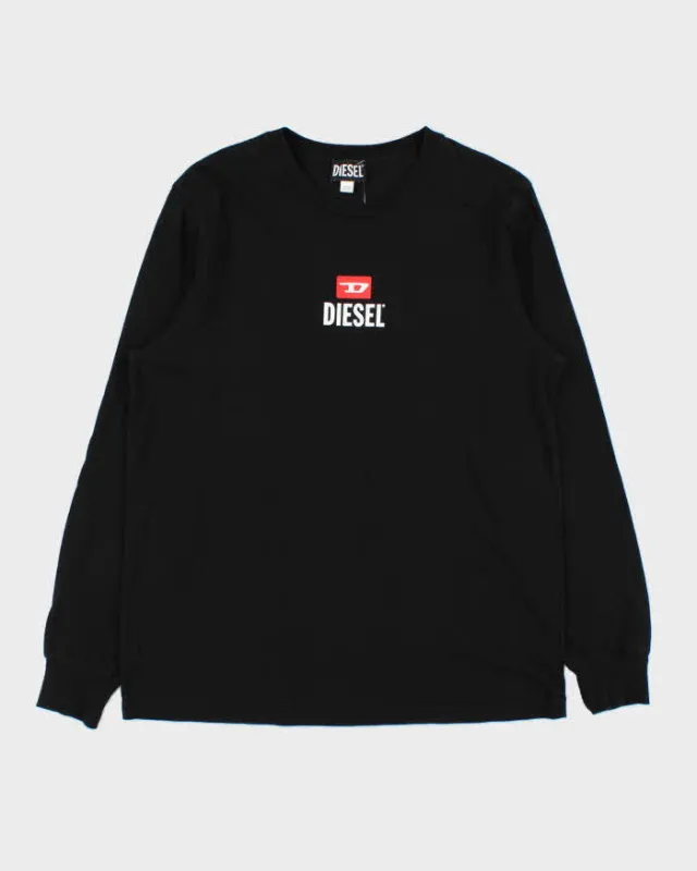 Vintage Diesel Classic Logo Slim Fit Crewneck Long Sleeve T-Shirt - M made by Diesel