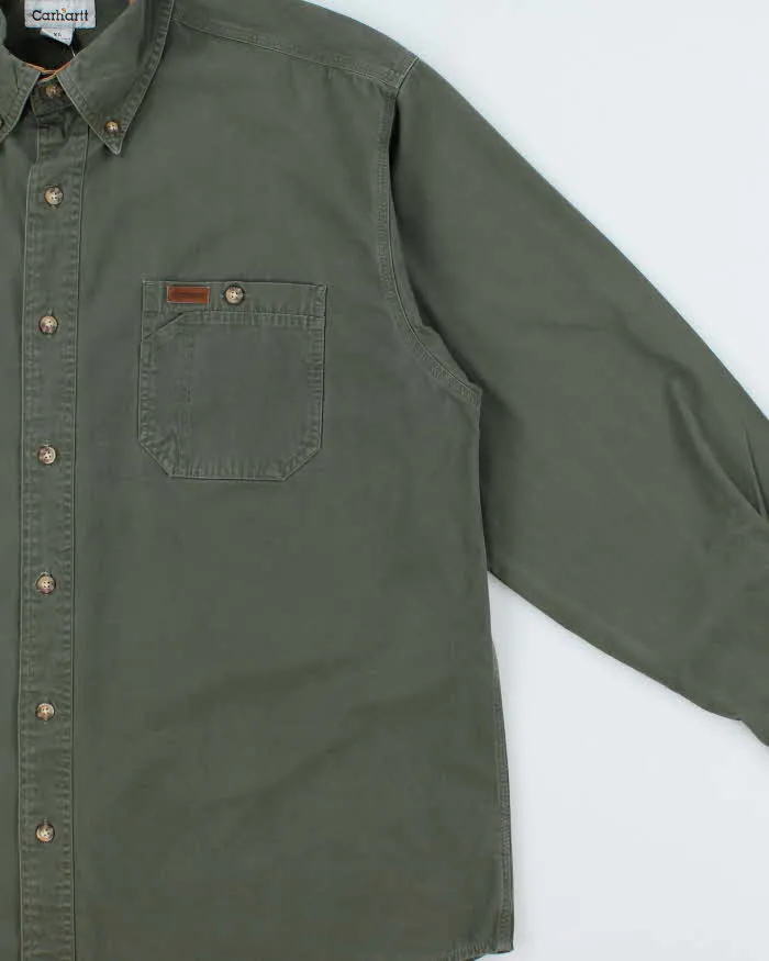Vintage Y2K 00s Carhartt Moss Canvas Long Sleeve Tradesman Shirt - XL sold by Rokit product image thumbnail 4