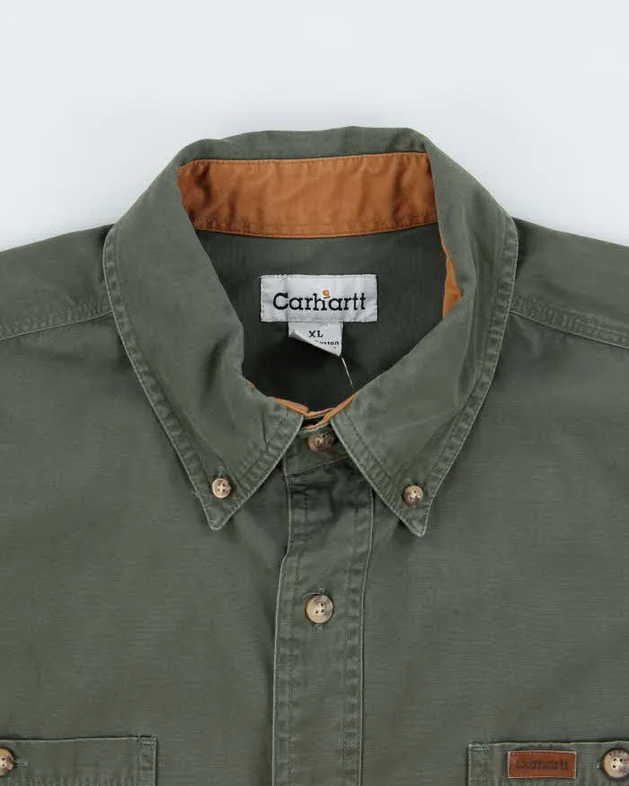 Vintage Y2K 00s Carhartt Moss Canvas Long Sleeve Tradesman Shirt - XL sold by Rokit product image thumbnail 5