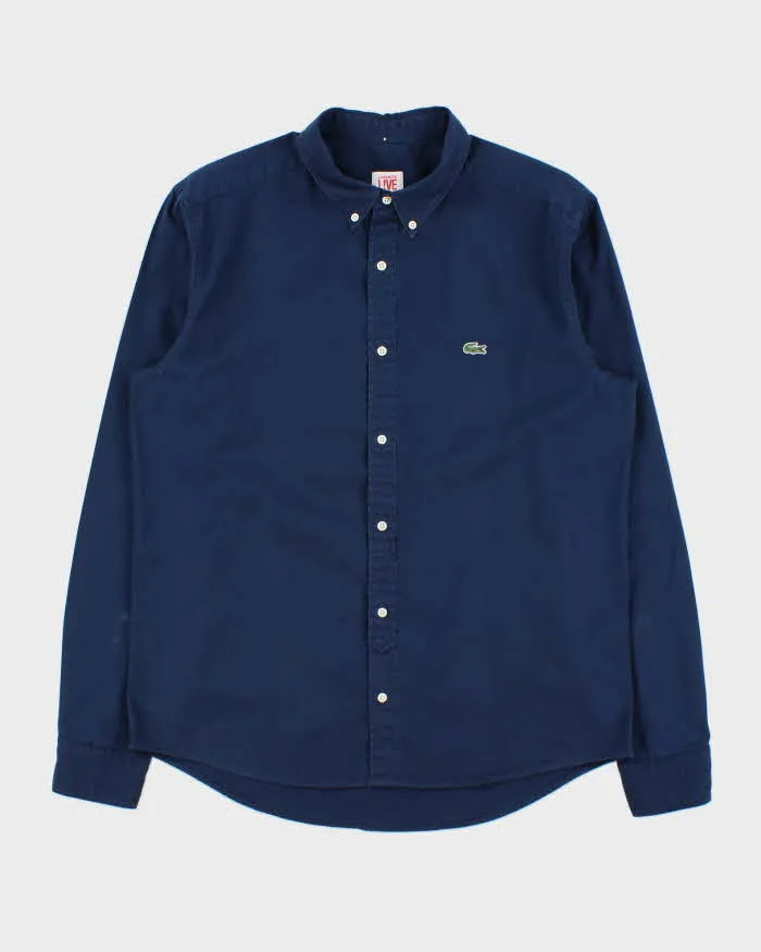 Vintage Lacoste Live Deep Sea Navy Classic Croc Long Sleeve Shirt - L sold by Rokit