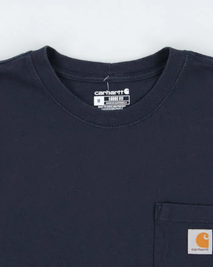 Vintage Carhartt Navy Heavyweight Loose Fit Crewneck Long Sleeve Pocket T-Shirt - M sold by Rokit product image thumbnail 5