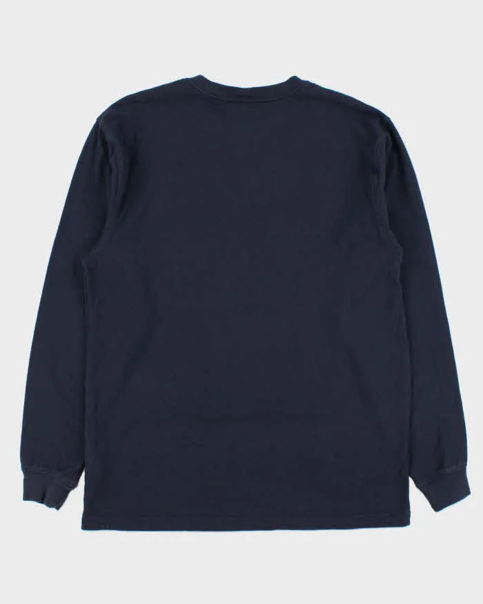 Vintage Carhartt Navy Heavyweight Loose Fit Crewneck Long Sleeve Pocket T-Shirt - M sold by Rokit product image thumbnail 2