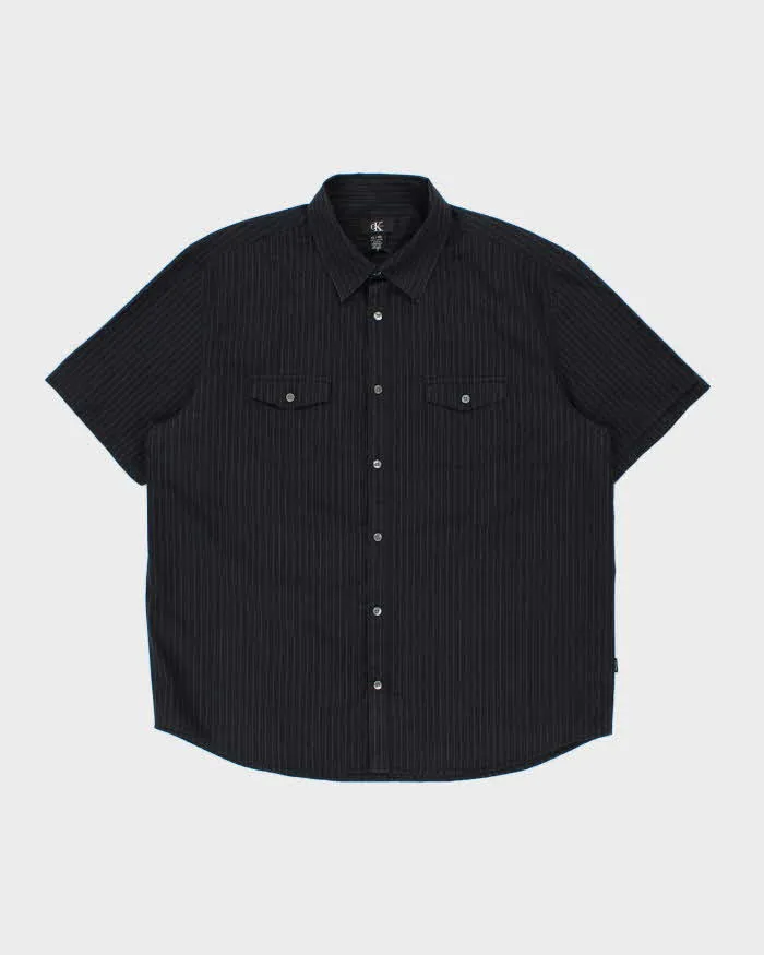Vintage 1990s Calvin Klein Striped Pocket Short Sleeve Shirt - XL sold by Rokit