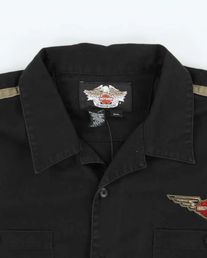 Vintage Y2K 00s Harley Davidson Embroidered Heavyweight Canvas Short Sleeve Biker Shirt - XXL sold by Rokit product image thumbnail 5