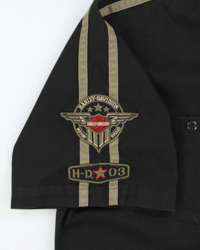 Vintage Y2K 00s Harley Davidson Embroidered Heavyweight Canvas Short Sleeve Biker Shirt - XXL sold by Rokit product image thumbnail 4