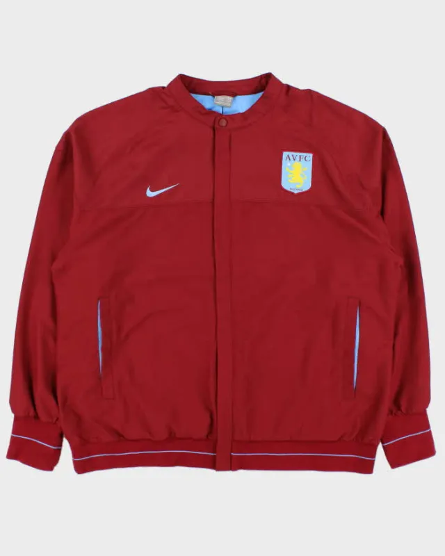Vintage 2008 Nike Aston Villa FC Claret Soft Shell Football Training Bomber Jacket - XL made by Nike