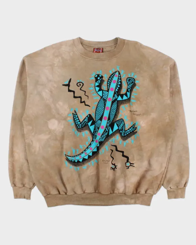 Vintage 1990s Dagoli Canada Heavyweight Tie-Dye Gecko Crewneck Sweatshirt - L made by Rokit