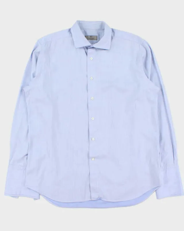 Vintage Y2K 00s Canali Sky Blue Striped Long Sleeve Dress Shirt - L made by Rokit