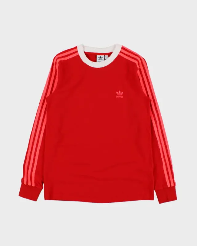 Vintage Adidas Originals Women's Heavyweight 3-Stripe Long Sleeve Crewneck T-Shirt - M made by Adidas