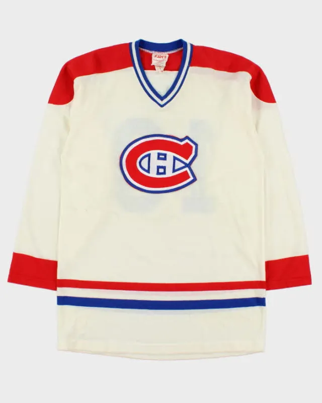 Vintage 1980s Montreal Canadiens NHL Sandow Sporting Knit Ice Hockey Jersey - M made by NHL