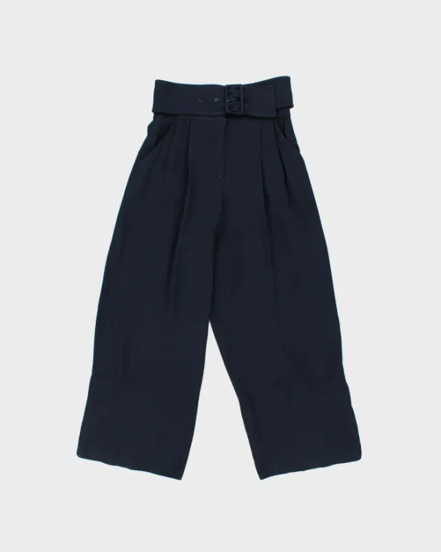 Vintage Emporio Armani Women's High Waisted Pleated Wide Leg Belted Trousers - W25 L25 made by Giorgio Armani