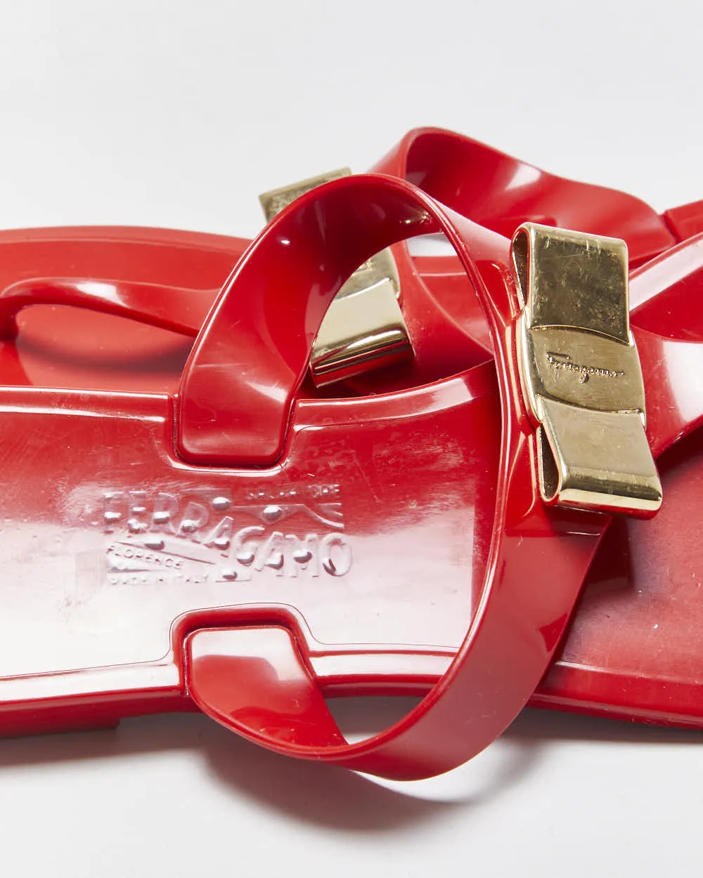 Salvatore Ferragamo Women's Red Farelia Jelly Flip Flop Sandals - UK4 sold by Rokit product image thumbnail 5